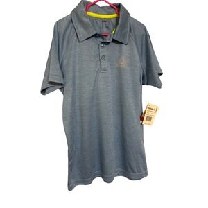 Reebok Polo Shirt Speedwick Athletic Light Blue Heather Kids Size 7/8 New w/ tag
